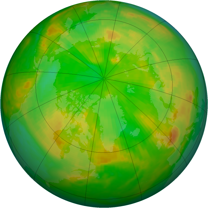 Arctic ozone map for 01 July 1980
